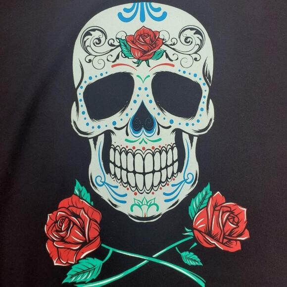 No Boundaries Skull Graphic Tshirt Athleisure Halloween Punk Emo Goth - Picture 2 of 2